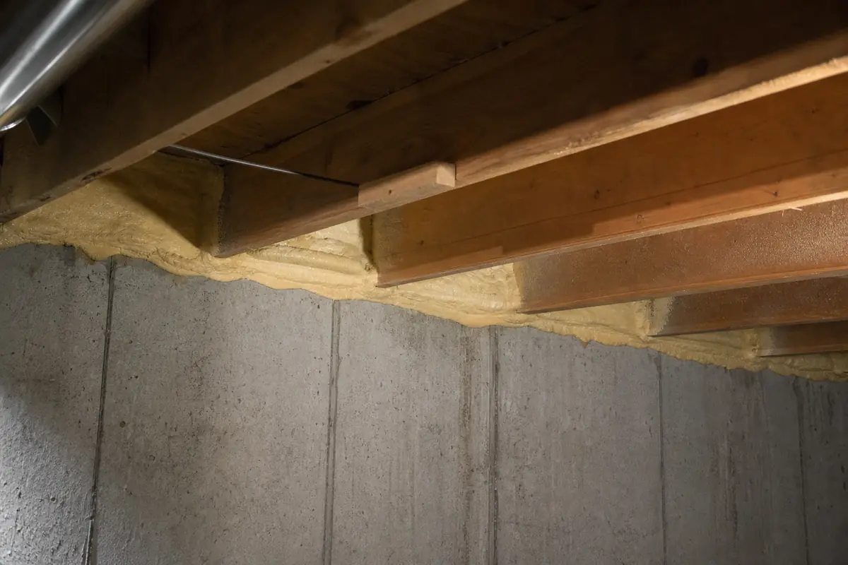Basement Spray Foam. Green Home Insulation