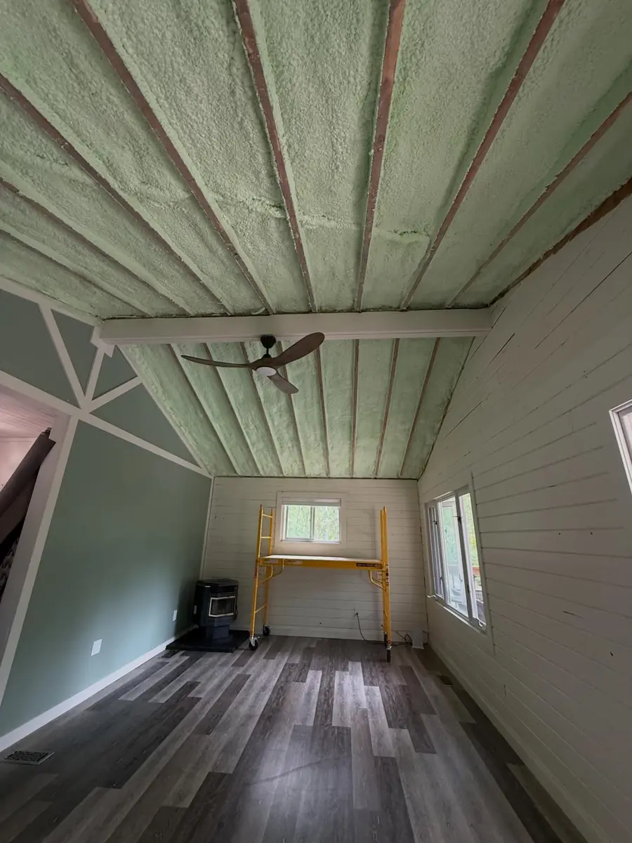 Attic Spray Foam. Green Home Insulation