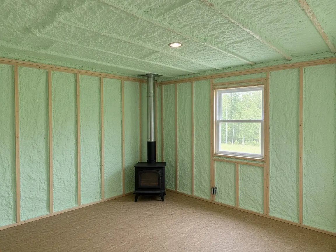 Cabin Spray Foam. Green Home Insulation