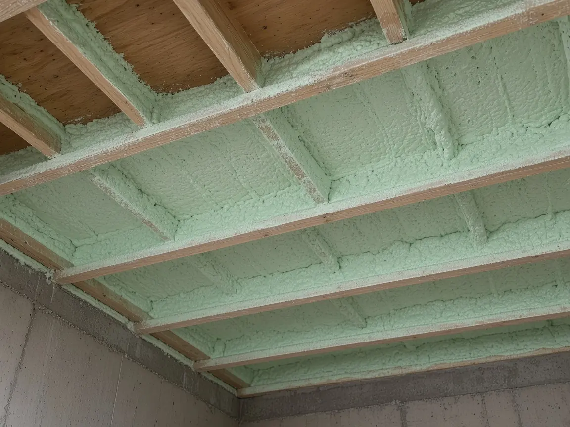 Floor Spray Foam. Green Home Insulation